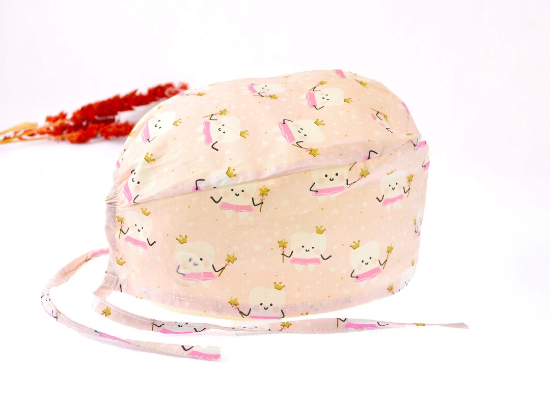 Powder Tooth Fairy Dental Scrub Caps for Women, Tooth Surgical Cap