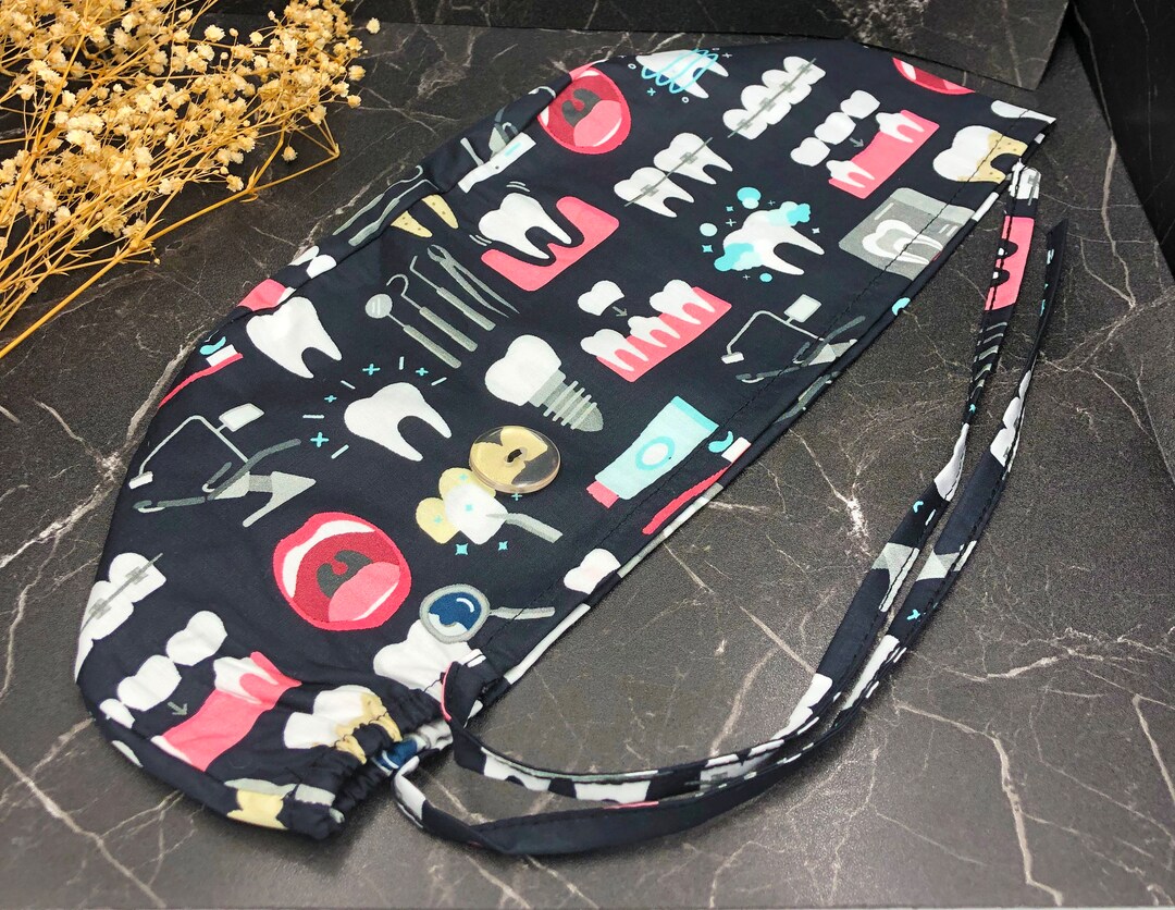 Black Braces Dental Scrub Cap Unisex Dental Scrub Hats Tooth Etsy