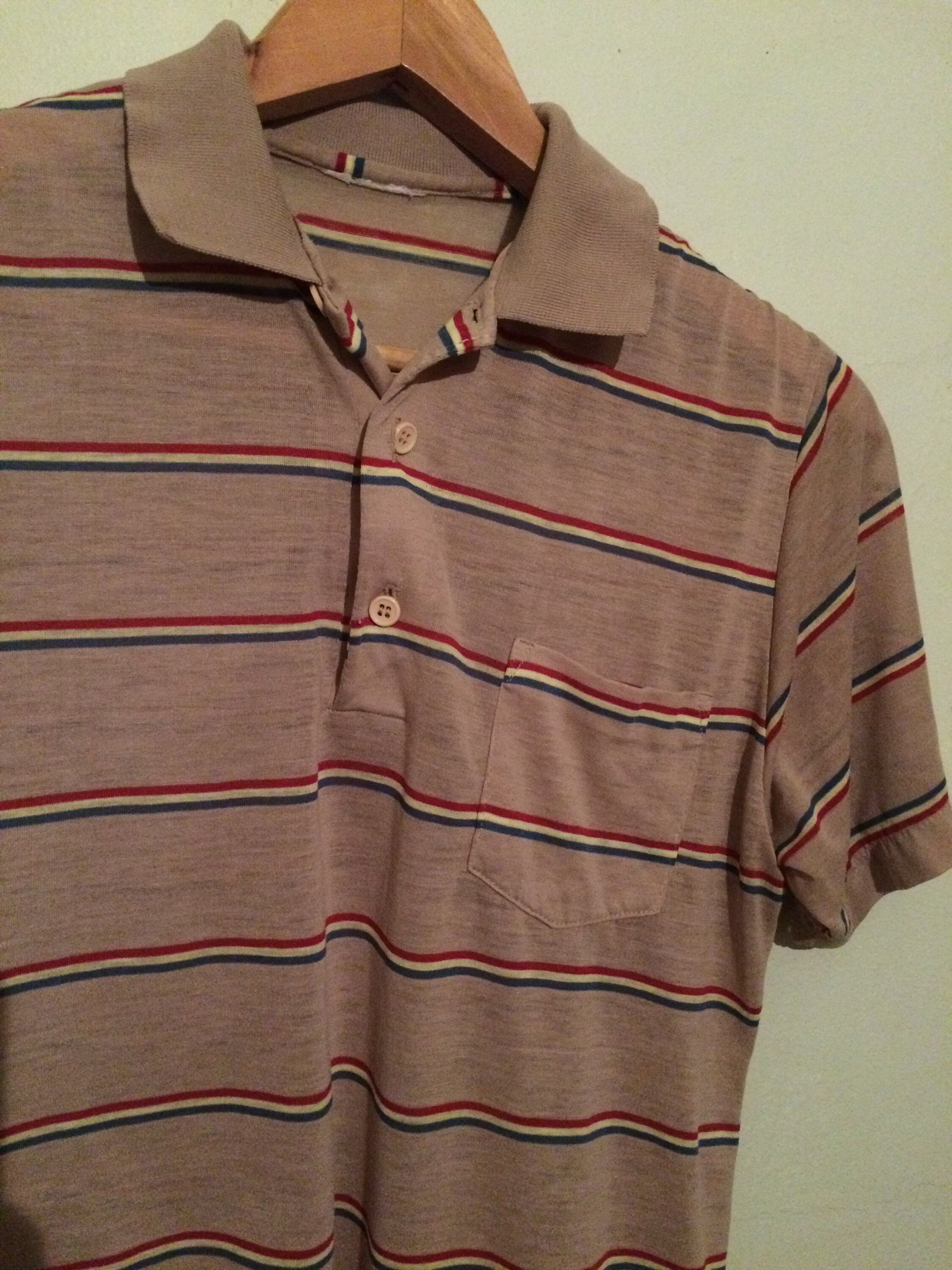 Mens Vintage 60's 70's Polo Tee T Shirt 