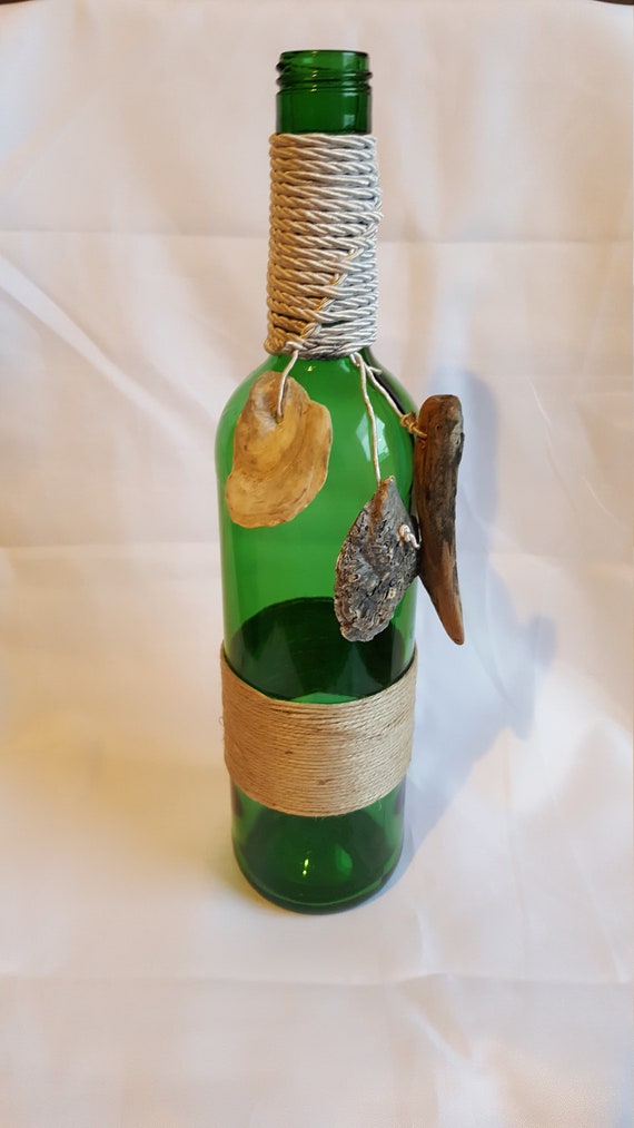 Vase Candle Holder Upcycling Wine Bottle Table Decoration With Etsy