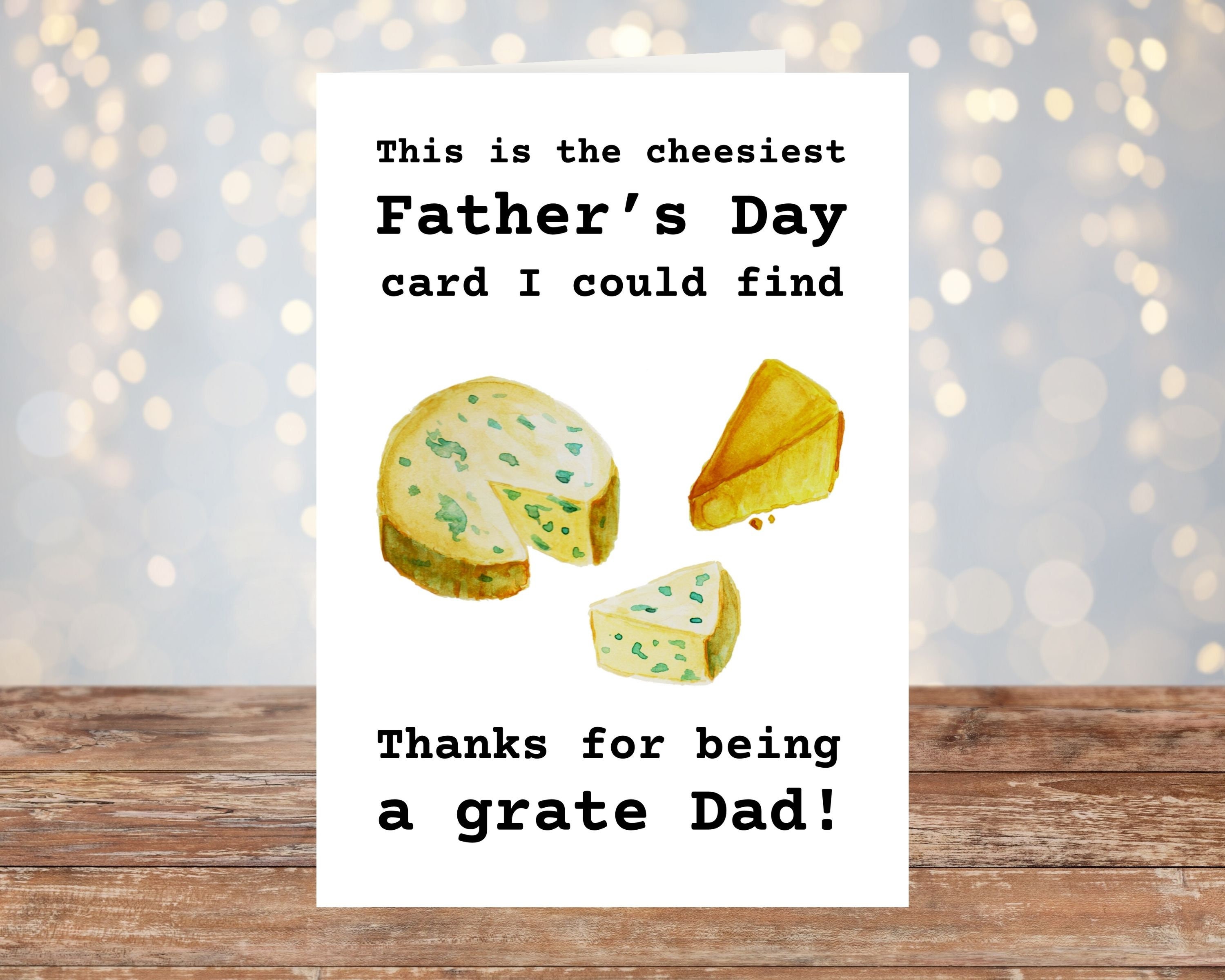 Funny fathers day card for cheese lover funny birthday card Etsy