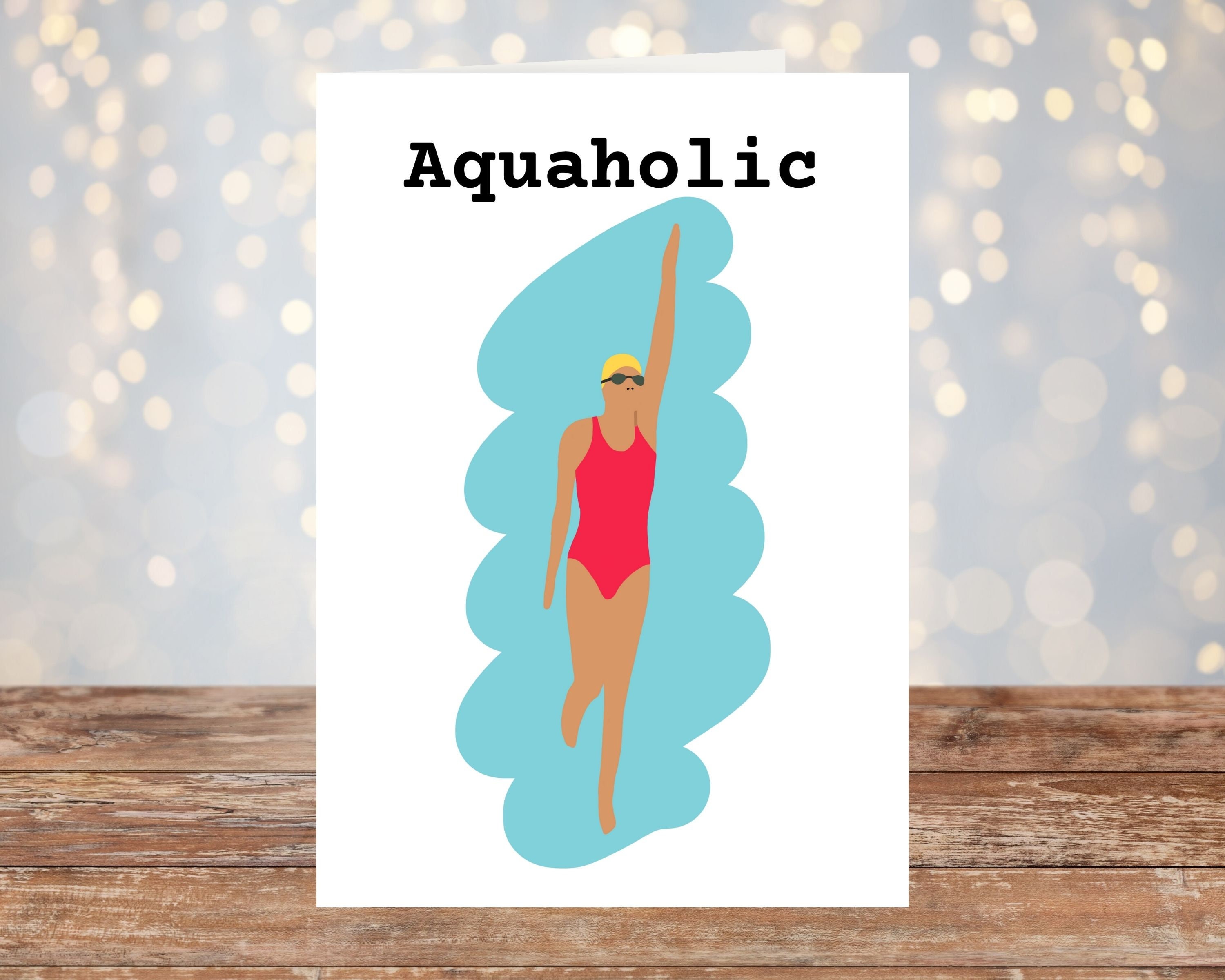 Funny birthday card for swimmer wild swimming funny card Etsy