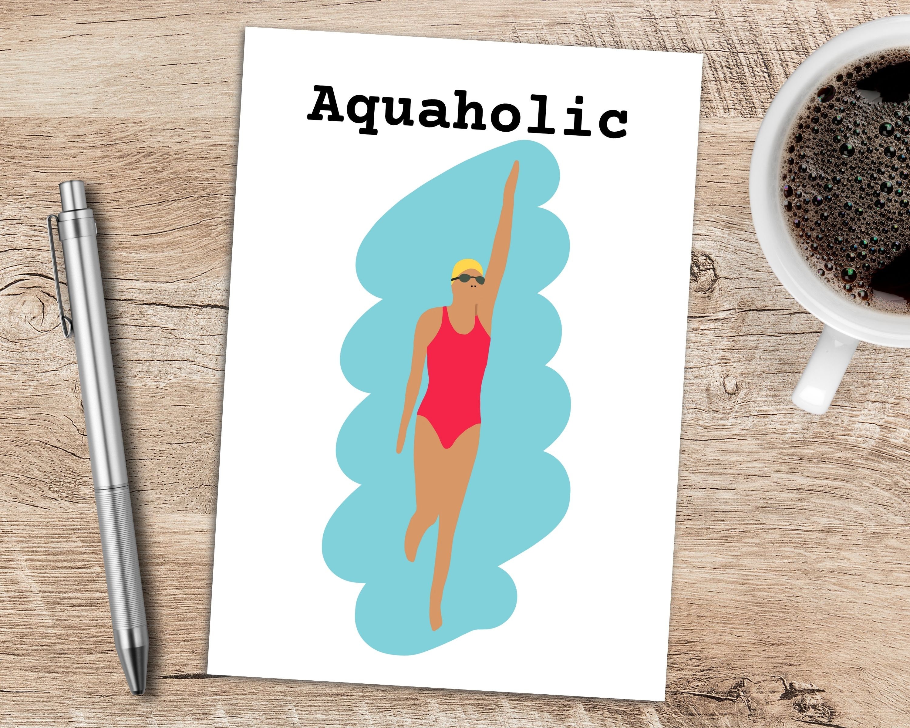 Funny birthday card for swimmer wild swimming funny card Etsy