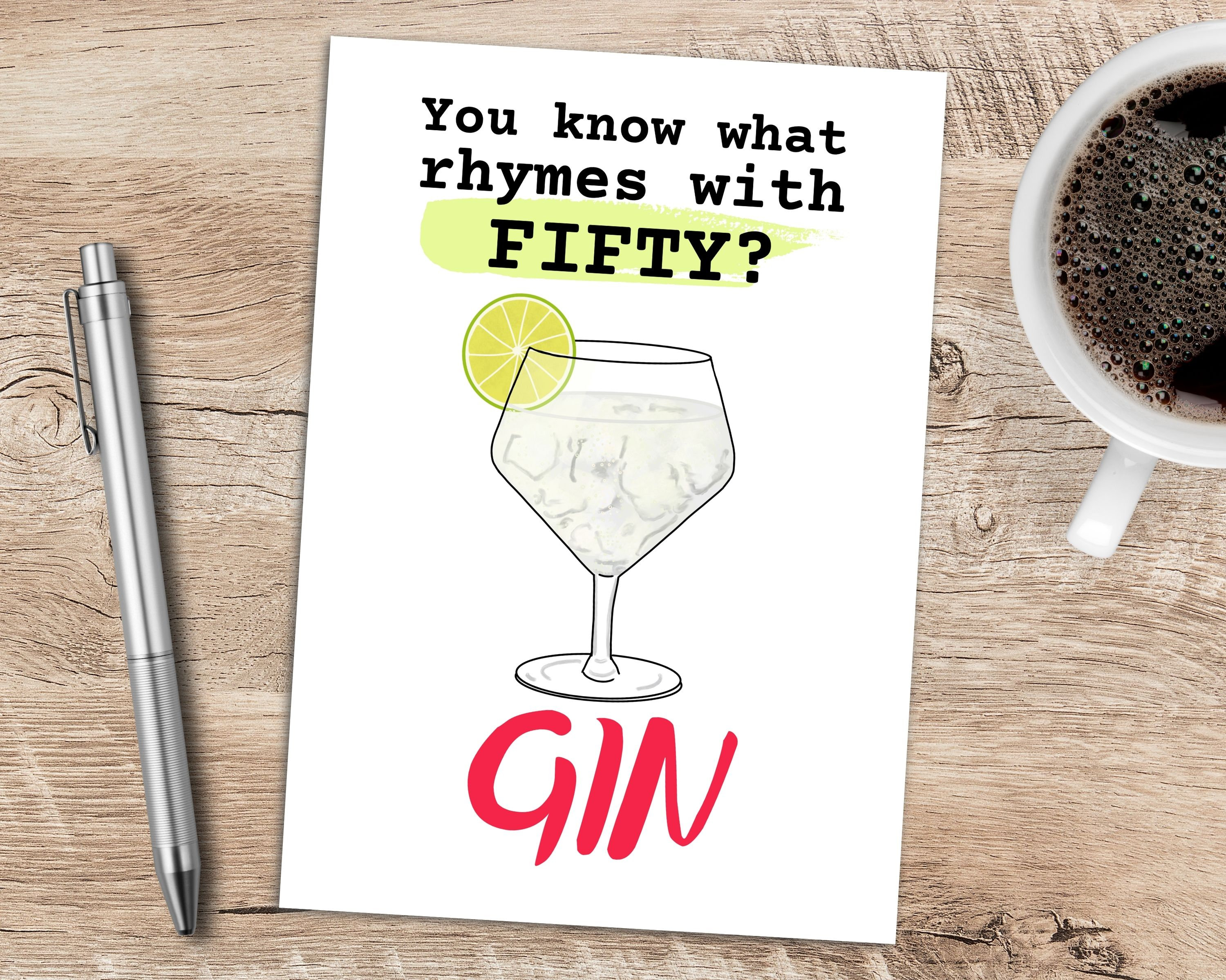 Lustige 50. Geburtstagskarte für Gin Liebhaber Gin Karte für Etsy