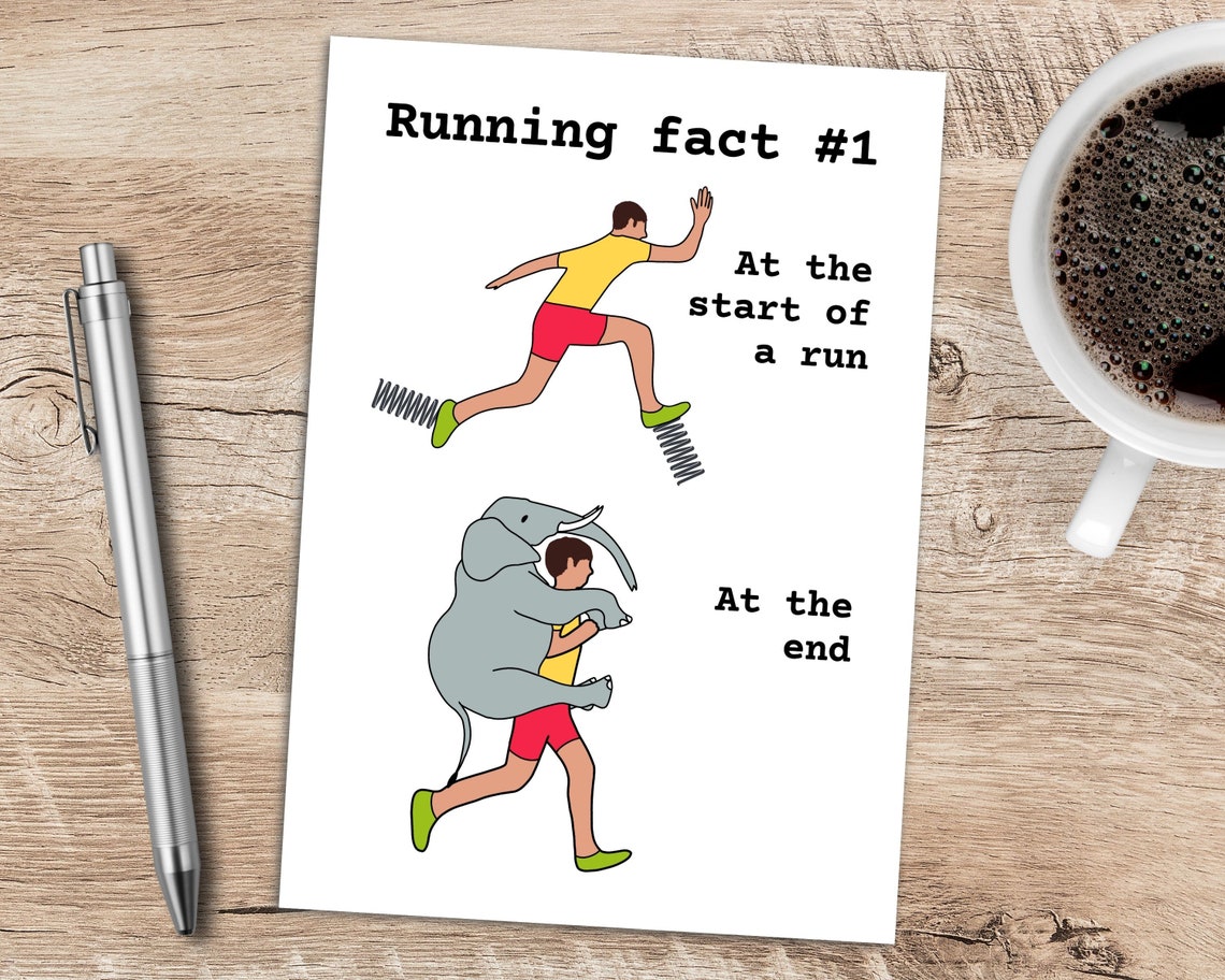 Funny birthday card for runner running card for him funny Etsy