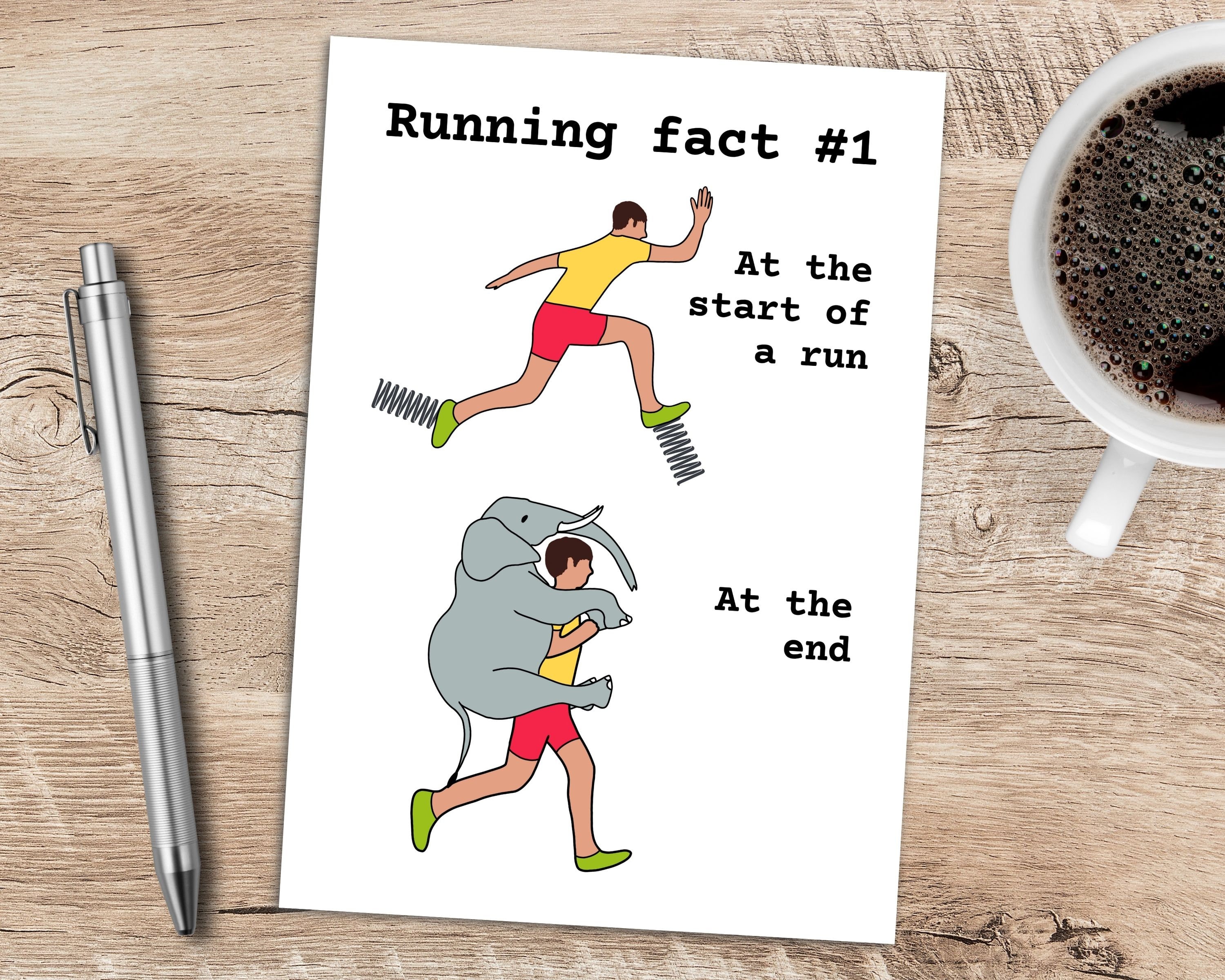 Funny birthday card for runner running card for him funny Etsy