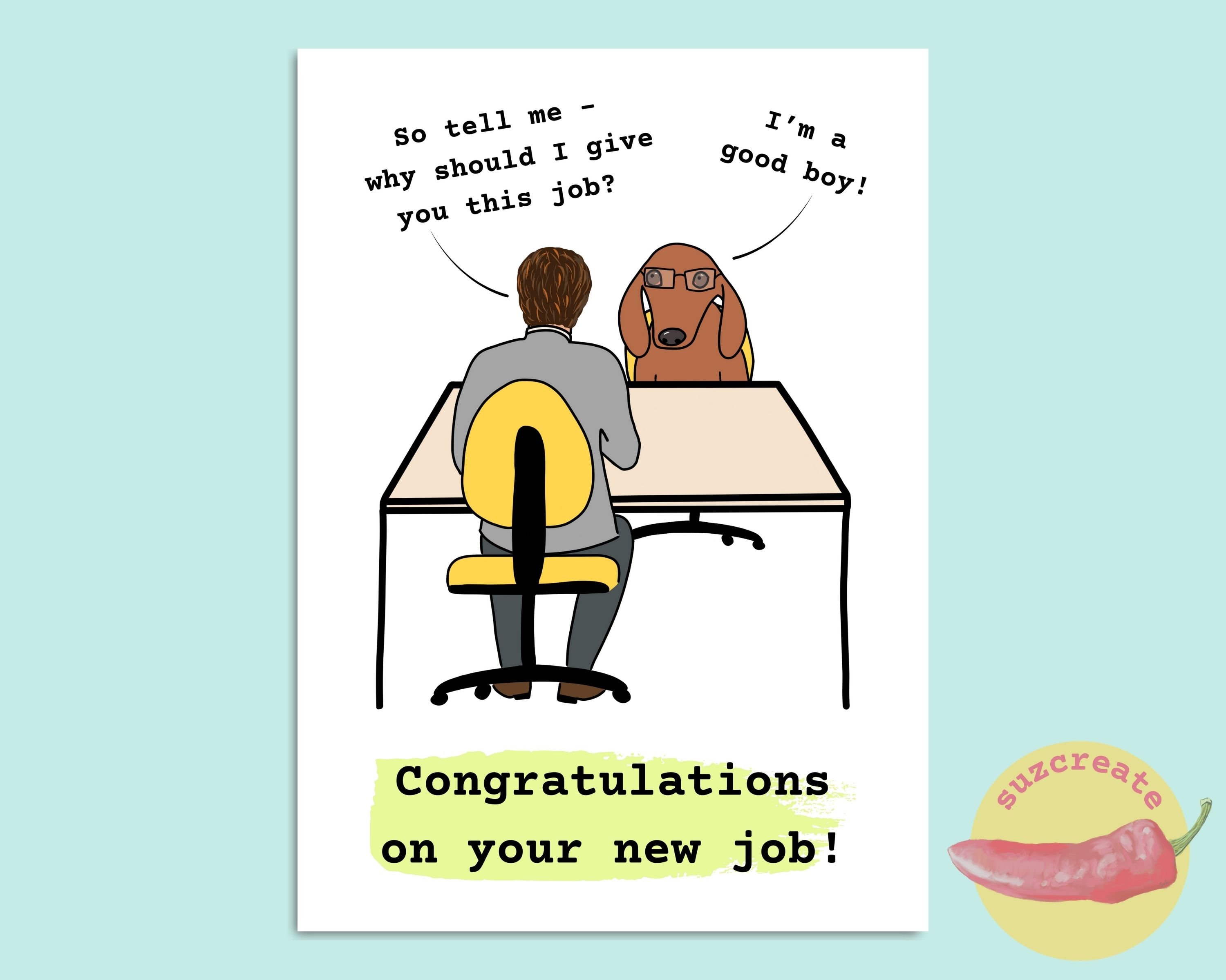 Congratulations new job card funny greeting cards funny card Etsy