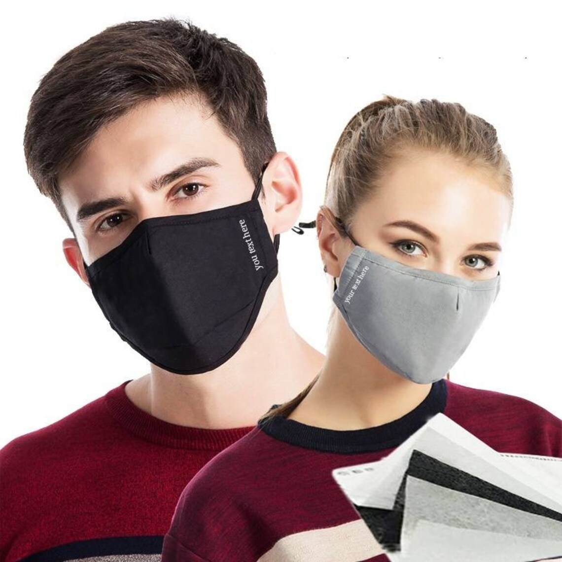 Face Mask Double Layer Mask Cotton and Polypropyline mask Etsy