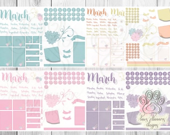 March Sticker Set. Digital Stickers for digital planners