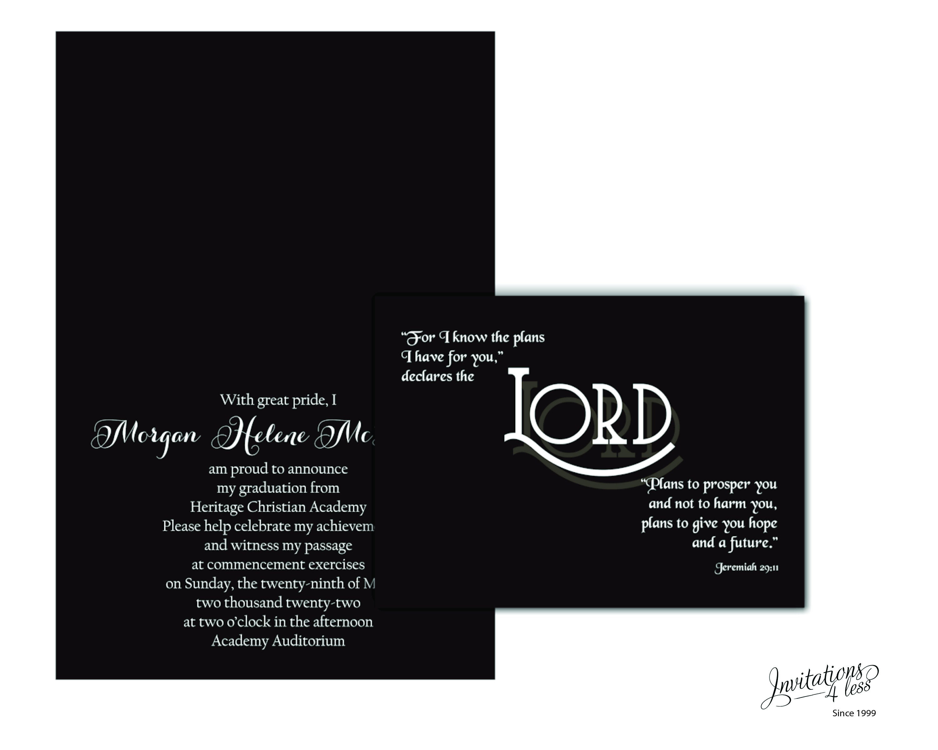 Jeremías 29:11 en Anuncio de Graduación Negra, Anuncio de Graduación  Cristiana, Invitación de Graduación Cristiana - Etsy México, image size:3000x2400