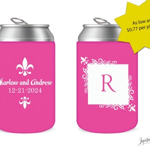 50 Qty -  Monogram Personalized Wedding Can Cooler, Wedding Coolie, Can Cooler, Can Coolie, Wedding Coozie, Can Coozie, Wedding Monogram