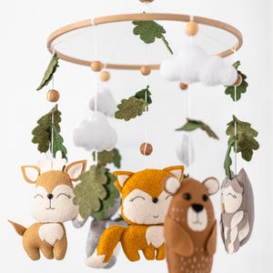 Woodland Baby mobile, Nursery decor,Forest animals baby mobile