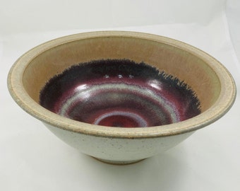 Ceramic Bowl, Hand Thrown, Bowl, Oatmeal, Red, Studio Ceramics