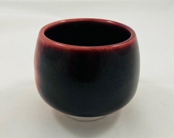 Ceramic Cup, Porcelain, Hand Thrown, Tea Bowl, Oxblood Red, Studio Pottery