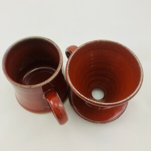 Ceramic Mug, V60, Filter Coffee Set, Copper Red, Red Mug, Handthrown, Studio Pottery image 5