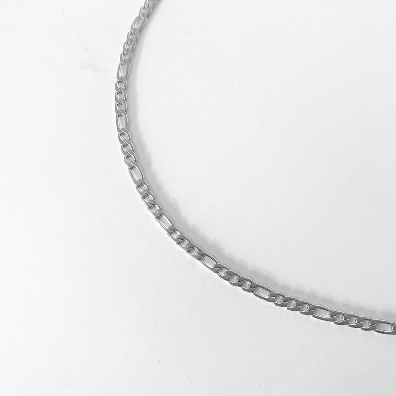 8mm Figaro 925 Sterling Silver Necklace Chain Silver