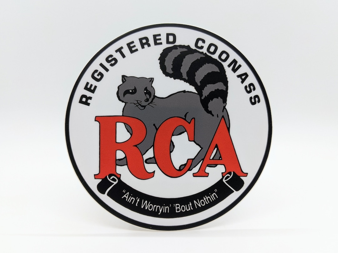 Registered Coonass RCA Round Vinyl Sticker Louisiana Cajun Etsy