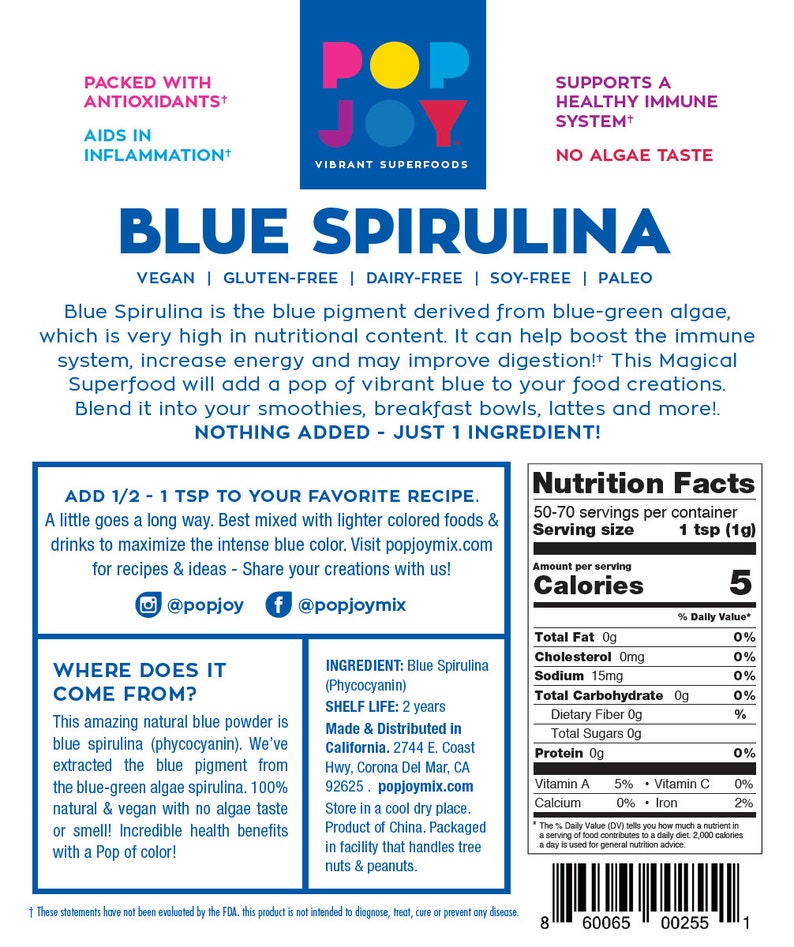 Blue Spirulina Powder 50g 50 servings image 4
