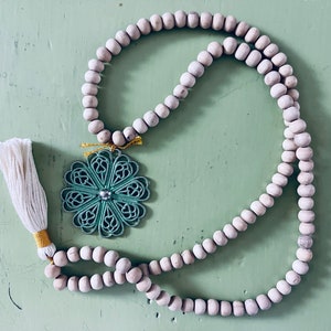 The Laurel Collection Tulsi Mala Necklace for Meditation image 1