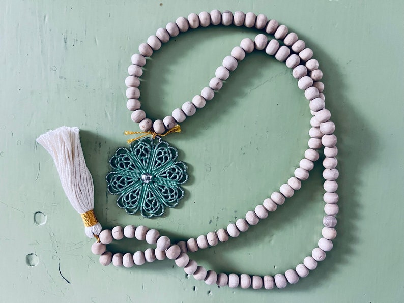 The Laurel Collection Tulsi Mala Necklace for Meditation image 1