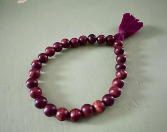 The Holiday Collection | Dark Red Sandalwood | Mala Meditation Bracelet