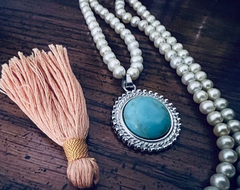 The Holiday Collection | Pearl | Mala Meditation Necklace