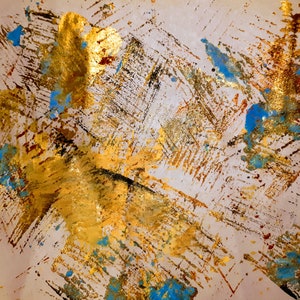 Abstract Expressionist Art, Expressionist Painting, Golden Leaf Art, Download Wall Deco, Prints, Downloadable Painting Art, Printable Art