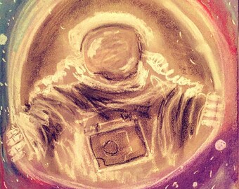 Spaceman Abstract, Astronaut Painting, Space, Digital Space Abstract, Abstract, Printable Contemporary Art, Wall Deco, Downloadable Painting