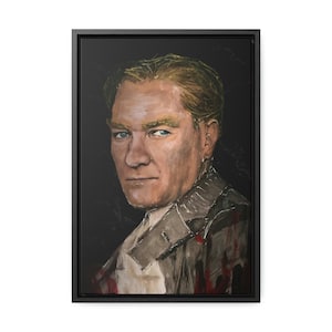 Mustafa Kemal Ataturk, Ataturk Portrait, Mustafa Kemal Portre, Turkish Art, Print on Demand, Gallery Canvas Wraps, Vertical Frame, Abstracts