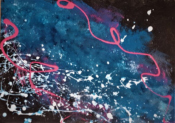 The milky way myths,Abstract Expressionist Galaxy Acrylic Painting ...