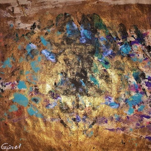 Abstract Expressionist Golden, Expressionist Painting Art, Digital Home Deco, Download Wall Deco, Downloadable Painting Art, Printable Art