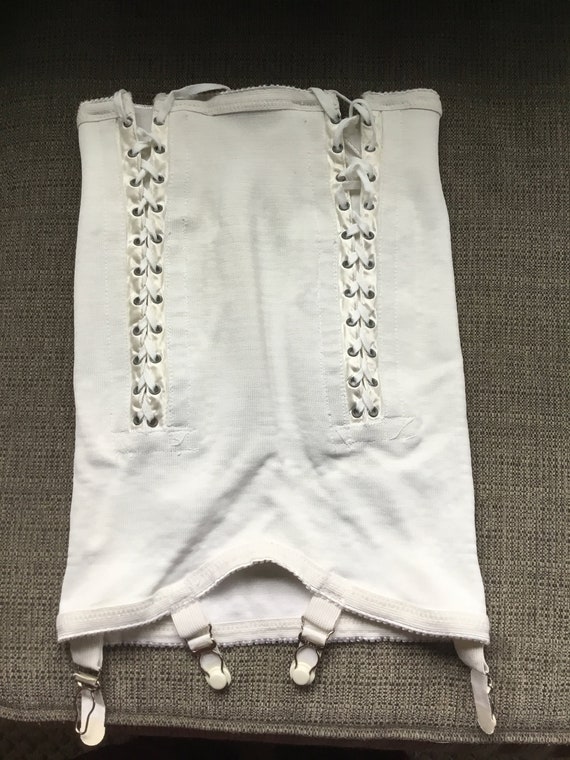 Vintage Shapewear size L Lace-up with garter clips