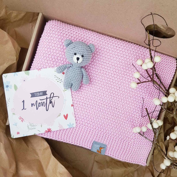 Blanket gift box Swaddle blanket girl set Baby waiting gift Etsy