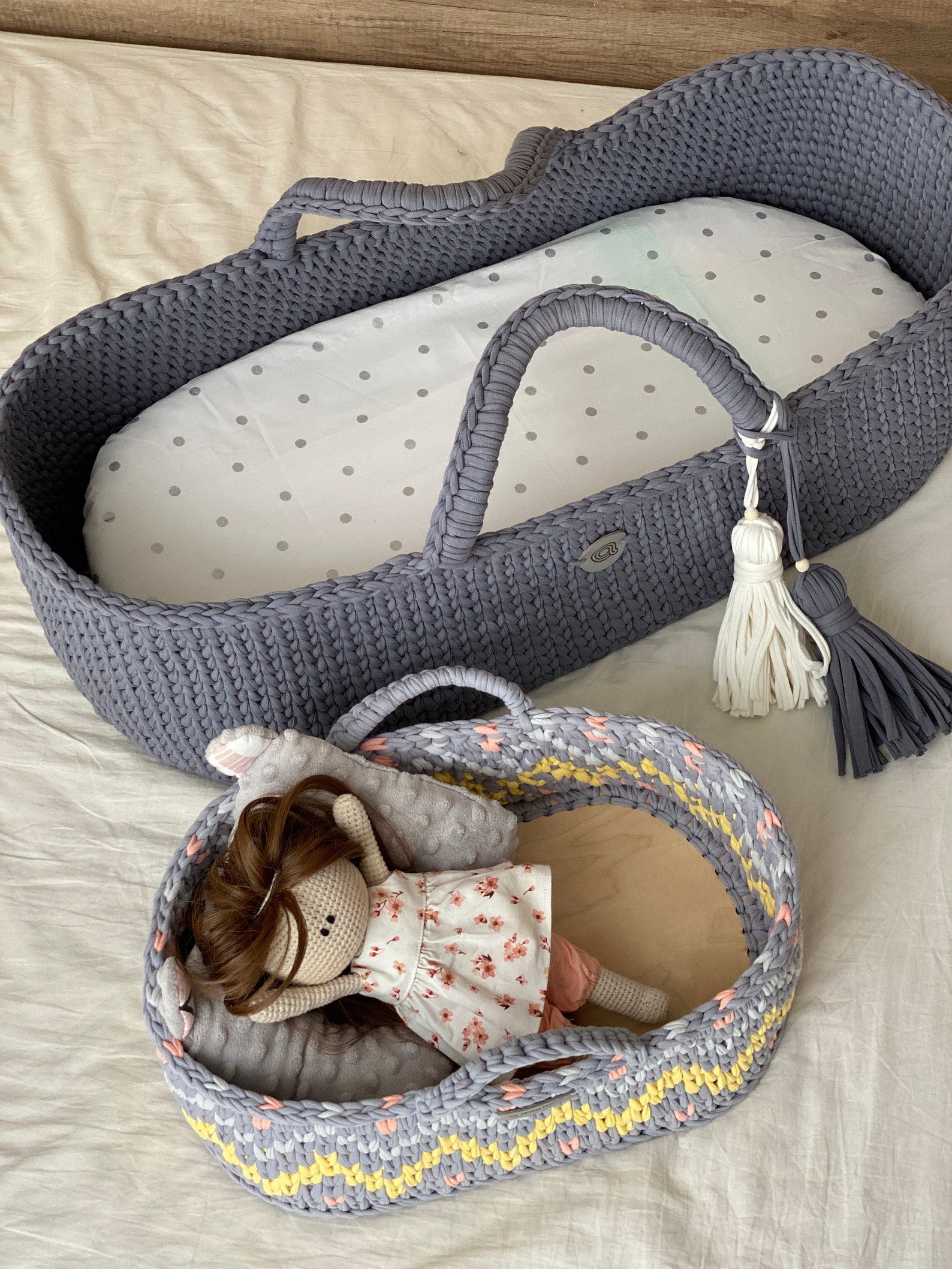 Baby carrycot Knit baby crib Knit newborn moses with Etsy