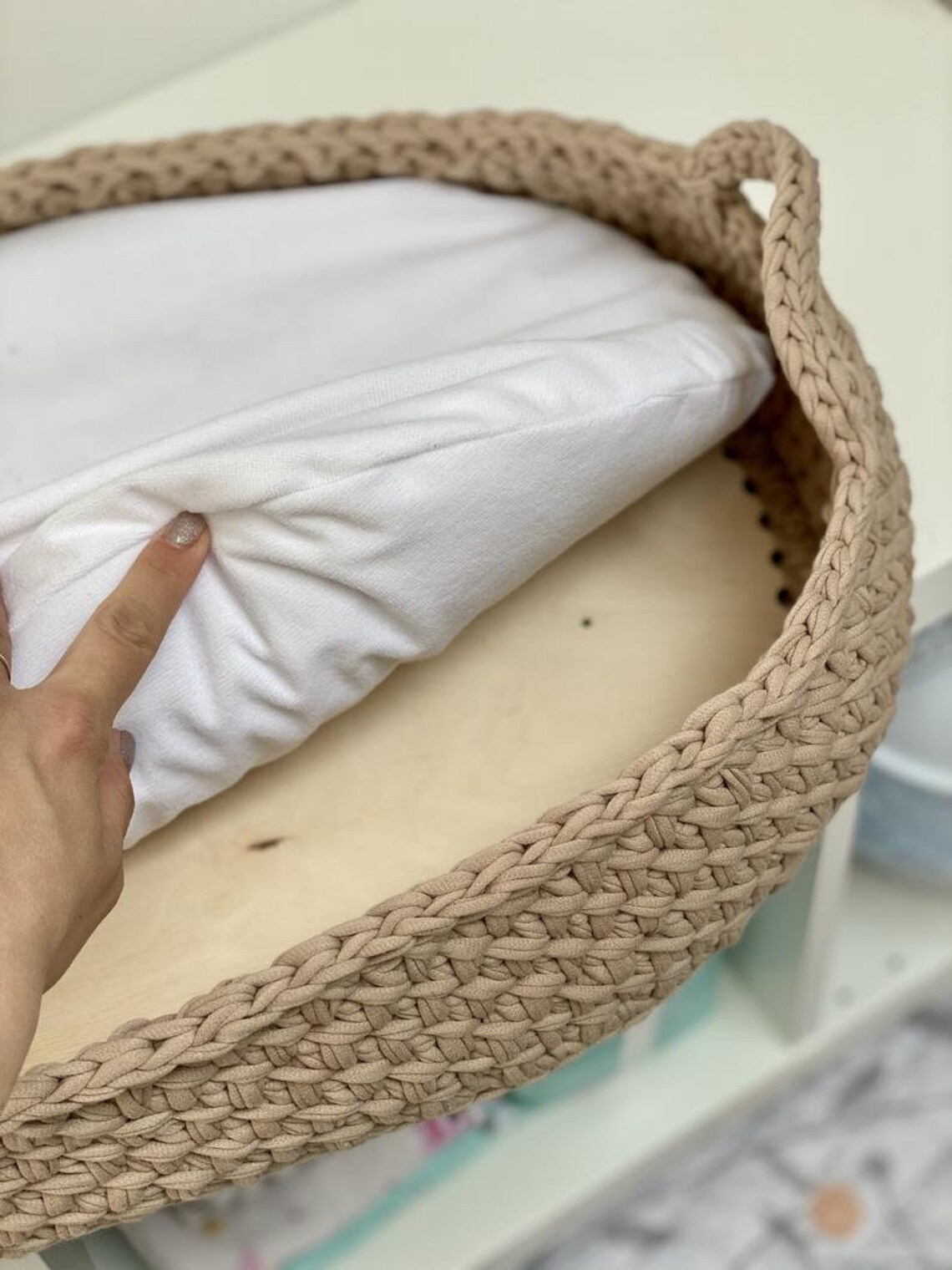 Baby changing basket grey change basket neutral Diaper Etsy