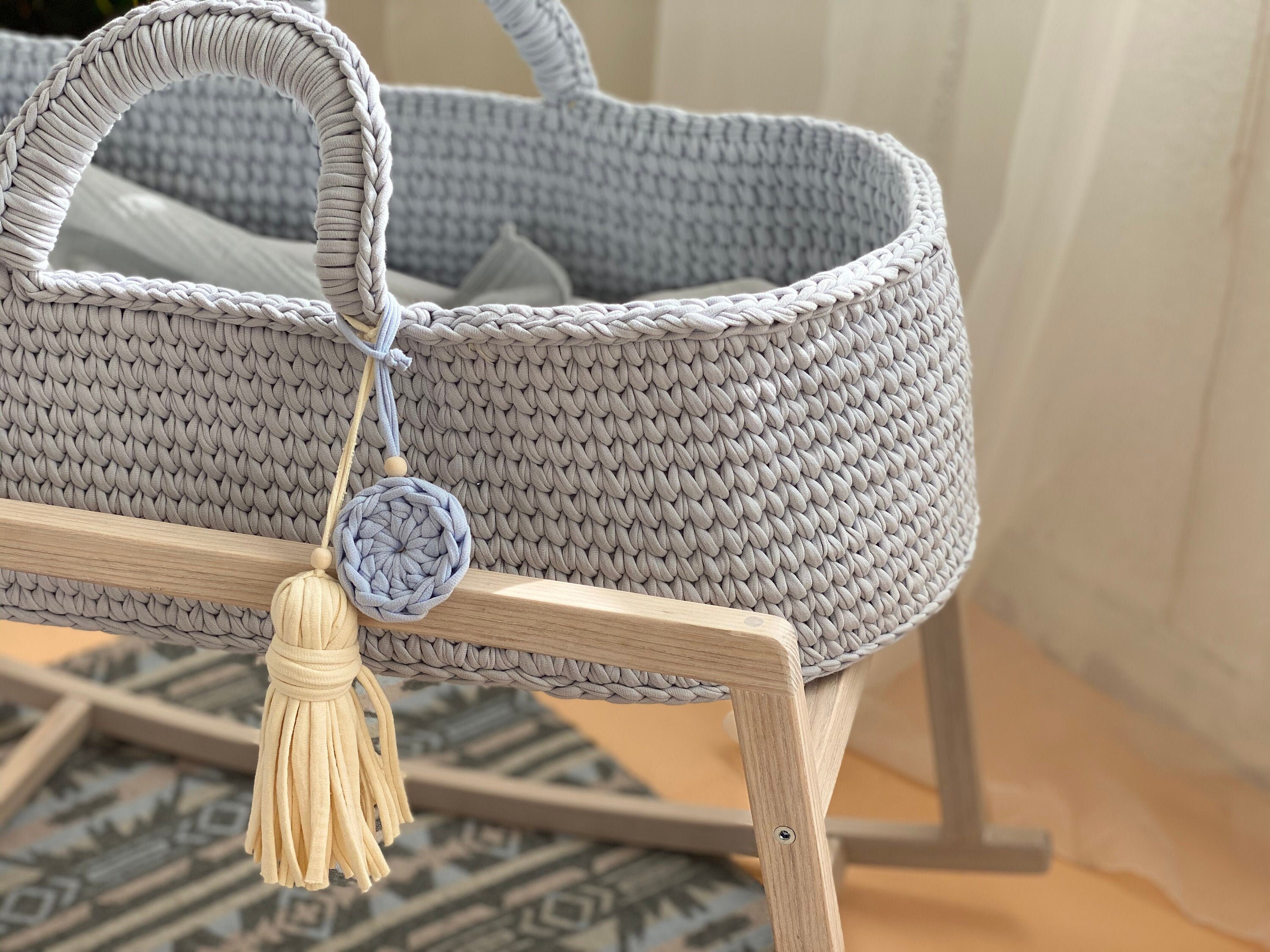 Cesta de Moisés Bebé moisés bassinet Crochet moses basket | Etsy