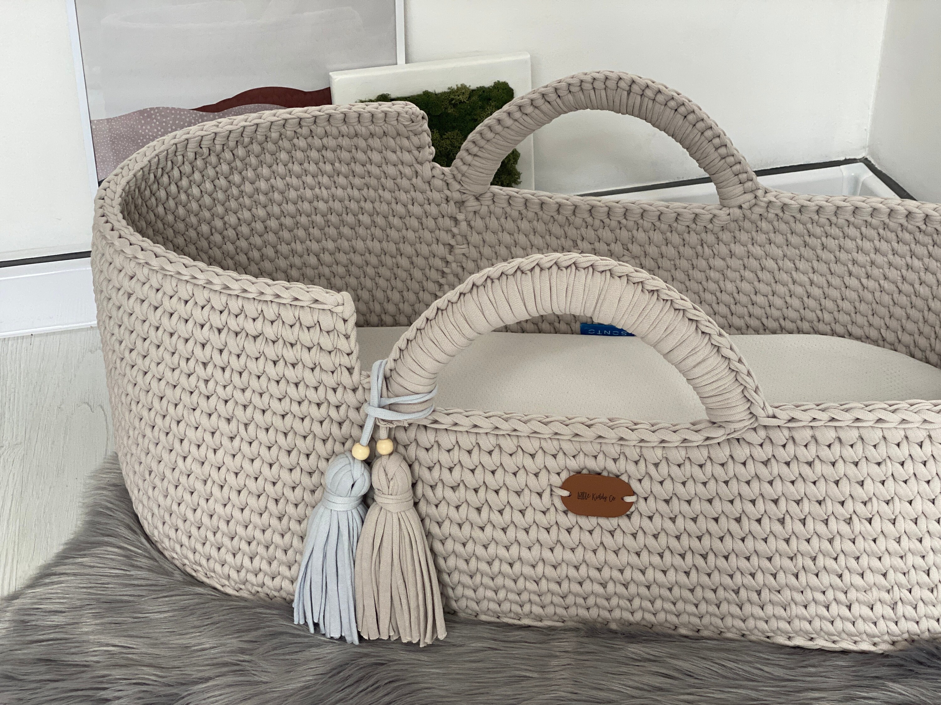 Grey moses basket hooded baby bed moses bed baby Etsy