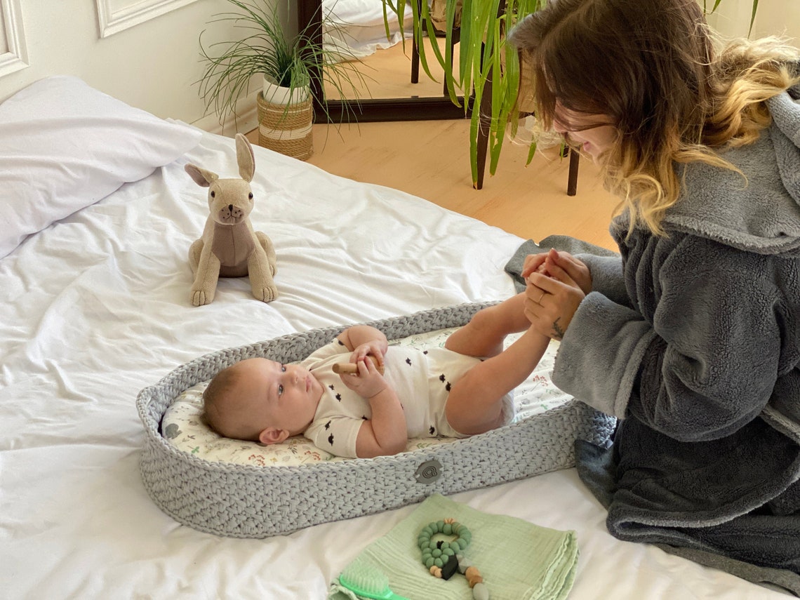 Baby changing basket grey change basket neutral Diaper Etsy