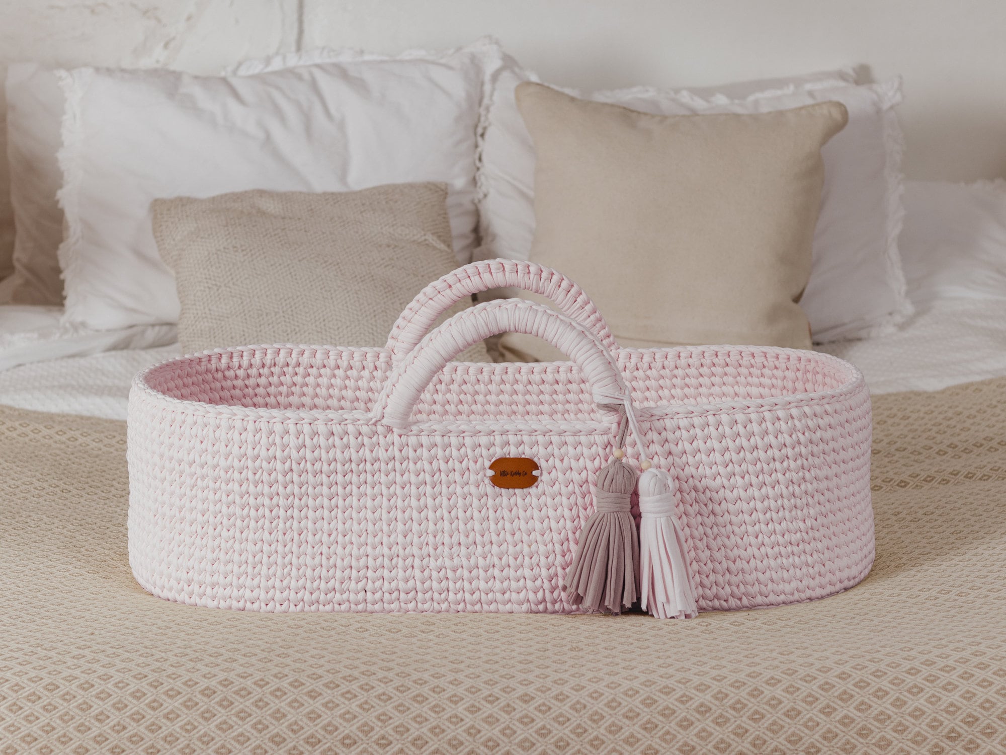 Pink moses basket Baby girl moses basket newborn baby Etsy