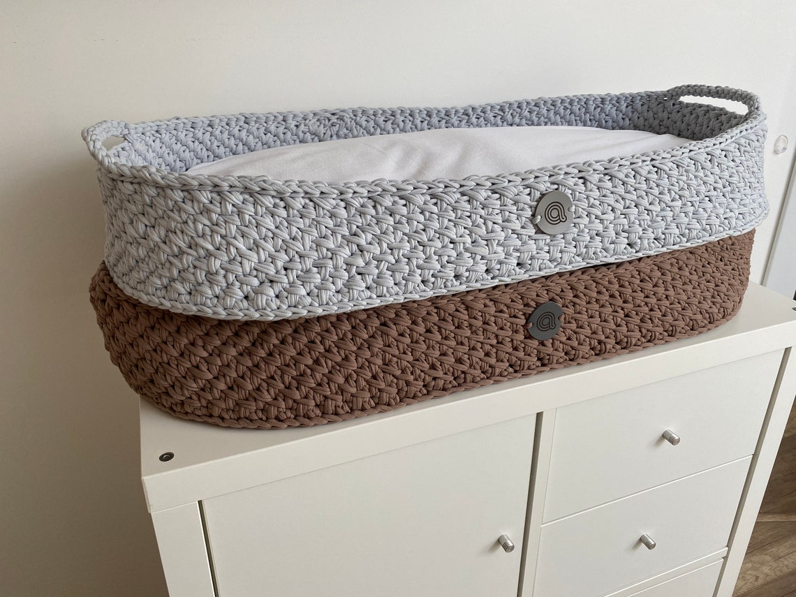 Baby changing basket grey change basket neutral Diaper Etsy