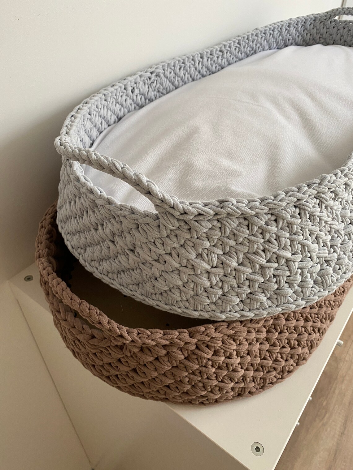 Baby changing basket grey change basket neutral Diaper Etsy