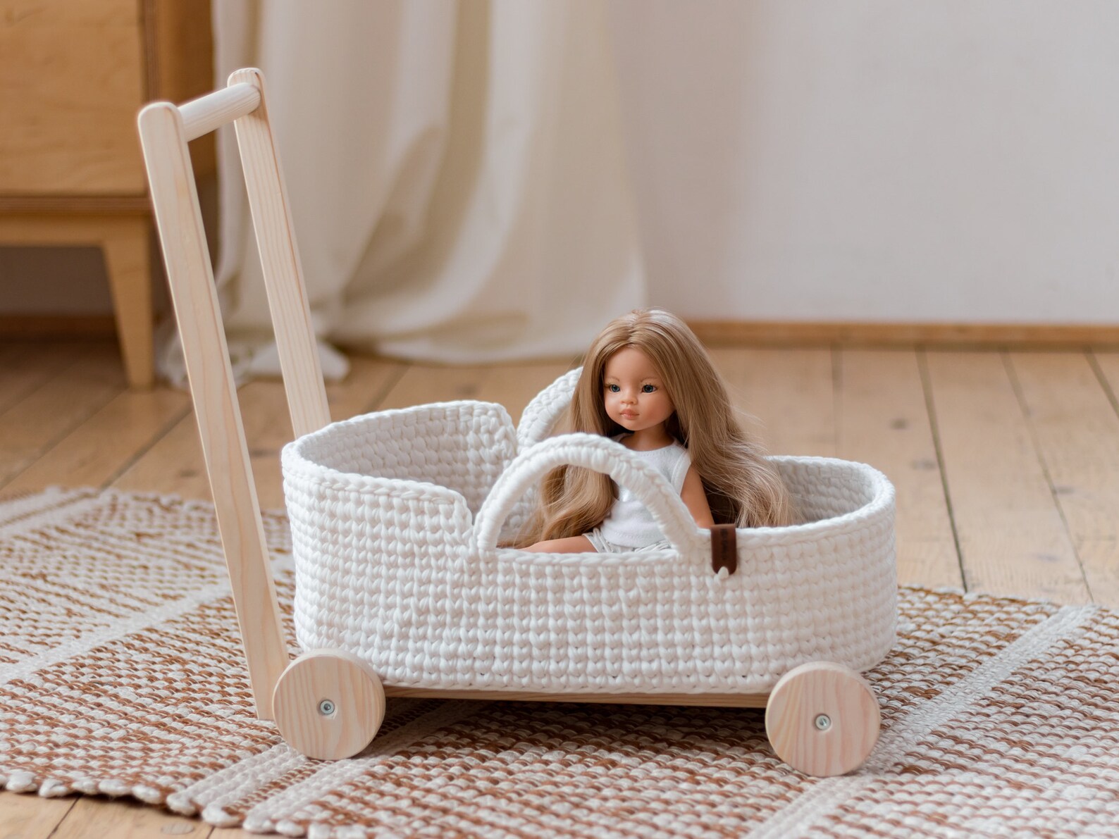 Doll cradle moses basket for doll doll knit basket doll Etsy