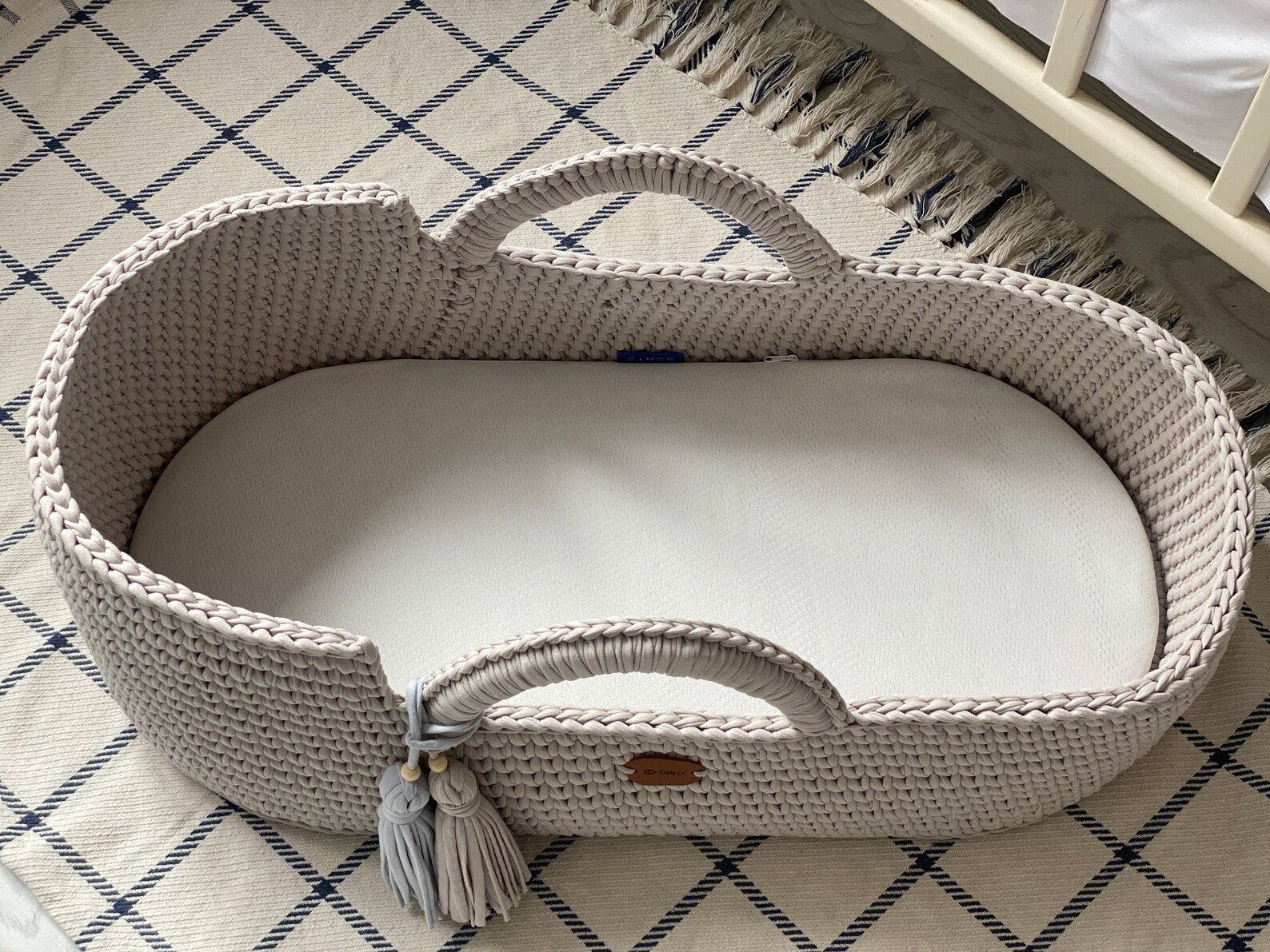 Grey moses basket hooded baby bed moses bed baby Etsy