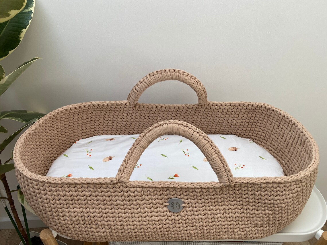 Baby moses basket Crochet baby crib basket baby cradle Etsy