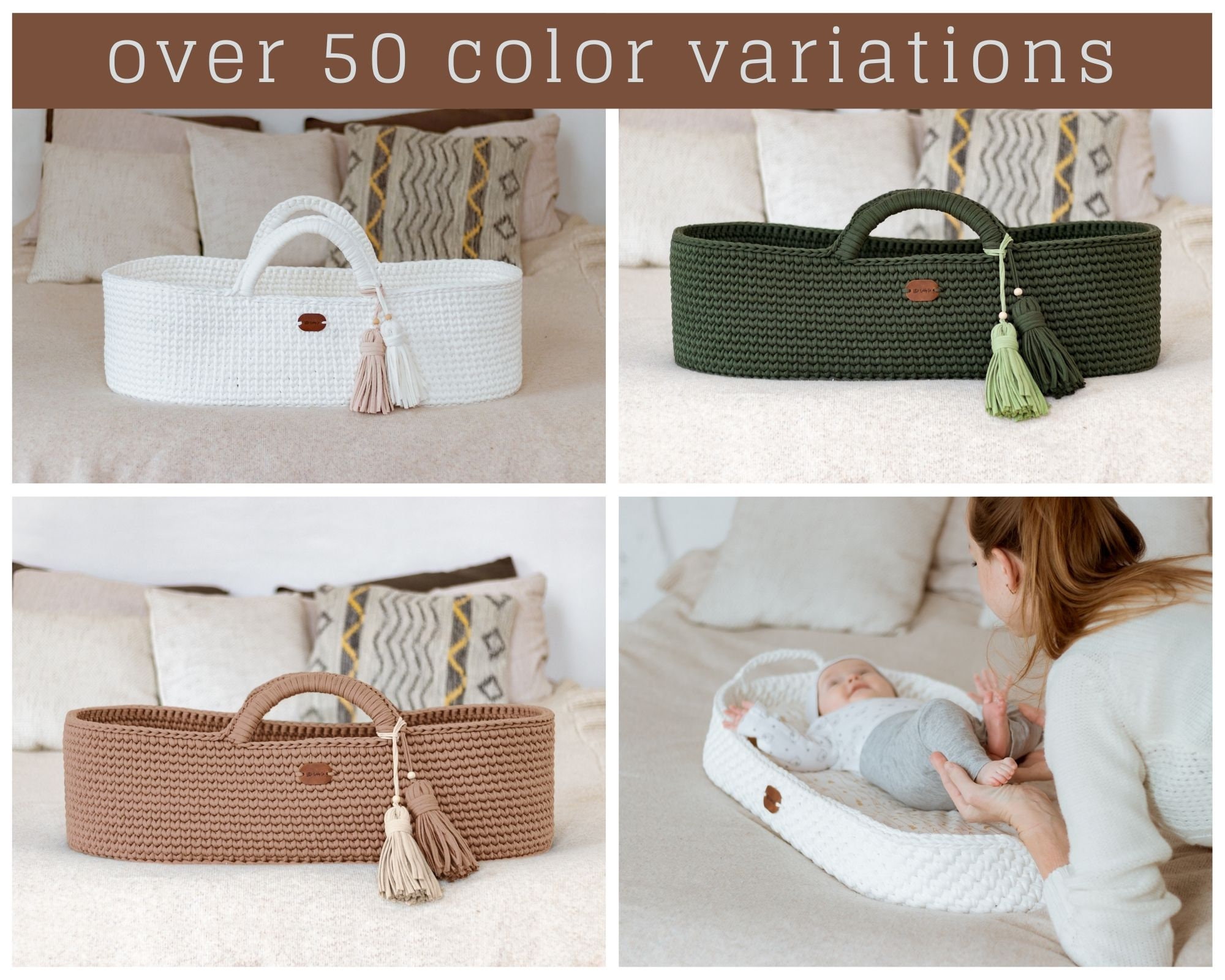 Pink moses basket Baby girl moses basket newborn baby Etsy