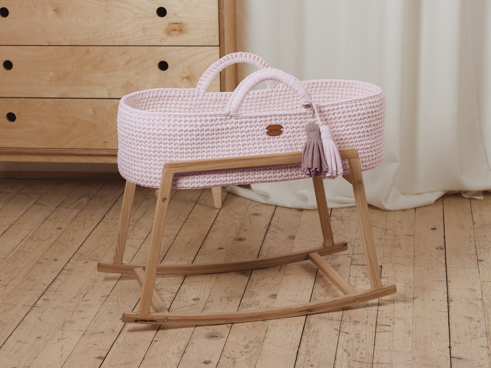 Pink moses basket Baby girl moses basket newborn baby Etsy