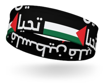Diadema con la bandera de Palestina: Tahayya Palestine, absorbe la humedad
