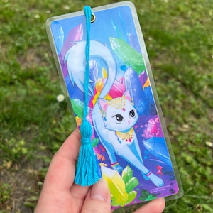 Original fantasy cat and fox bookmark, cat gift, bookmark, book lover, cute bookmark, cute stationery, cat lover