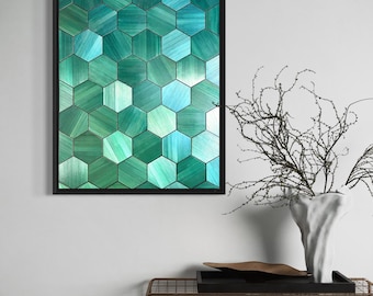 V5 Hexagons straw marquetry