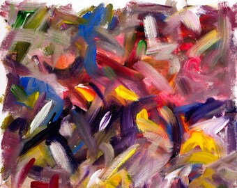 Acrylics - canvas board - PurpleRedYellow - Acrylics 14"x18" 2005